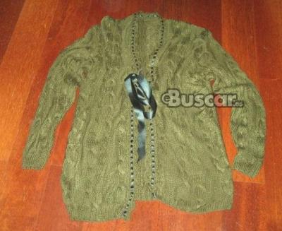 eBuscar Segunda mano Chaqueta artesanal verde musgo con lazo
