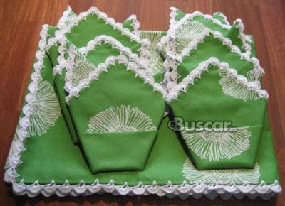 eBuscar Segunda mano Mantel verde con flores blancas...